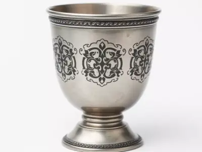 Ornate Silver Chalice model pack Low-poly 3D model