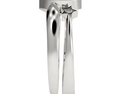 Moon and Stars diamond ring  3D print model