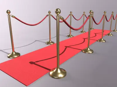 Modular Red Carpet Kit Low-poly 3D model