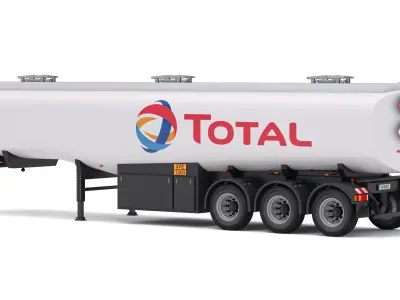Total Fuel Semi Tank Trailer 3D model