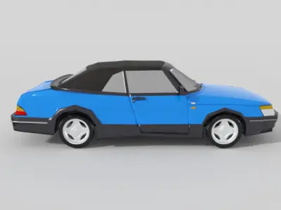 Saab 900 Cabriolet Low-poly 3D model
