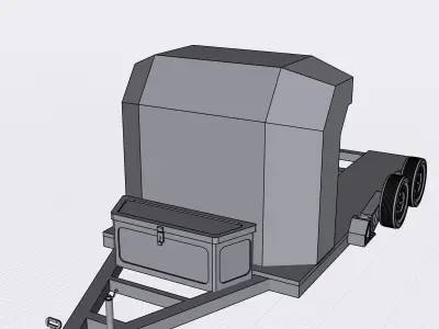 Air Bagged Vehicle Trailer with accessories diorama race car 3D print model