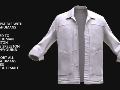 Jacket 14 - All MH Bodies - UE5 Skeletons - Rigged Low-poly 3D model