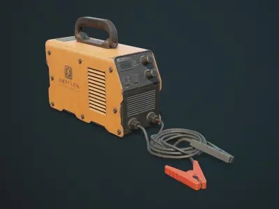 Old Car Battery Charger 5 Color Options LODs Low-poly 3D model