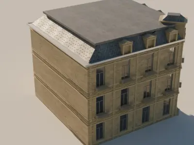 French Construction Low-poly 3D model