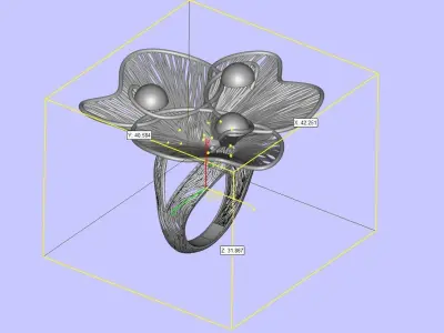 Three small pearl 3d printable filigree model 3D print model