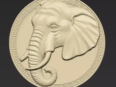 Elephant Head A74 3D print model