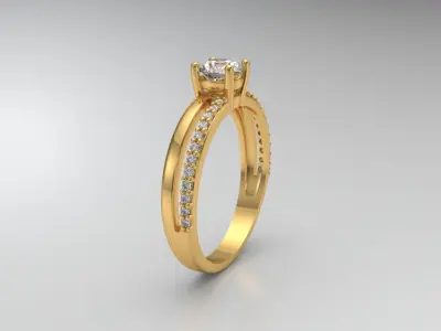 Anel duplo solitario noivado 3D print model