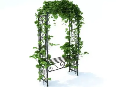 Green Pergola Decoration 3D model
