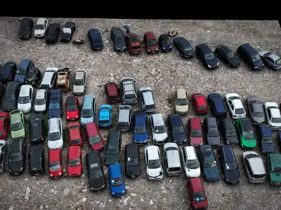 cars abandoned wrecks parking closeup drone scan Low-poly 3D model