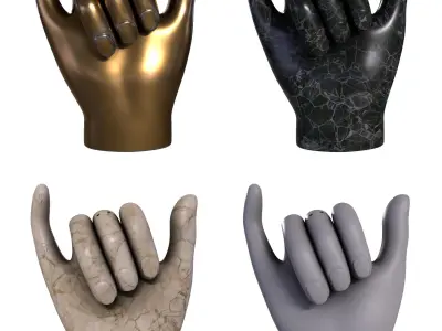 Doiy hand gesture decor Low-poly 3D model