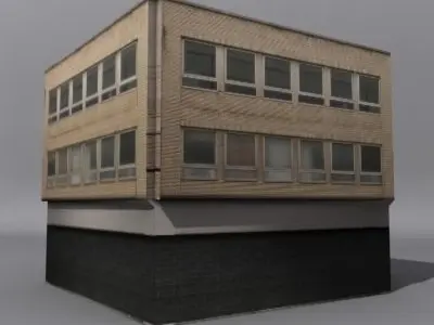  Low Poly Building 02 3D model