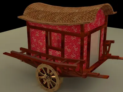 Chinese carriage Low-poly 3D model