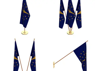 Indiana Flag Pack 3D model