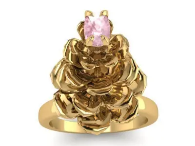 The Blooming Rose Ring  3D print model