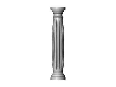 Curved and serrated classical column 3D print model