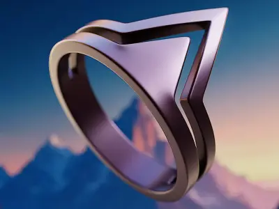 Arrowhead Ring - Minimal Futuristic Geometric 3D Print 48 3D print model