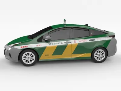Japanese Taxi MusenTokyo TOYOTA Prius2016 3D model