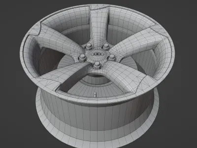 Audi Rotor - Wheels - Game Ready Low-poly 3D model