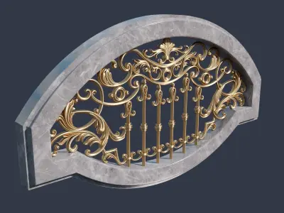 Forged railings Low-poly 3D model