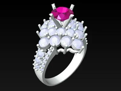 Diamond Ring - Womens Rings - N2237 3D print model