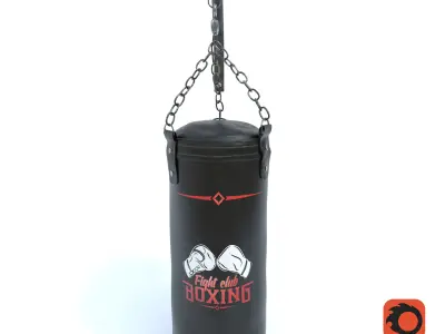 Leather Punching Bag Low-poly 3D model