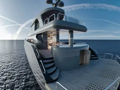 Luxury Yacht with interior 3D model