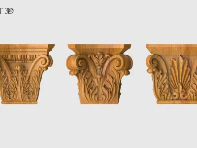Square Capitals Set 3D model
