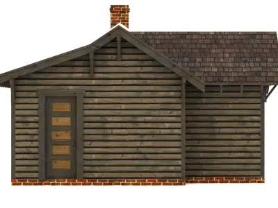 Wooden House Free low-poly 3D model