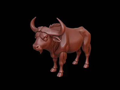 Buffalo Animal Sculpture 3D print model buy