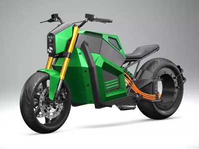 RMK E2 electric motorcycle Green 3D model