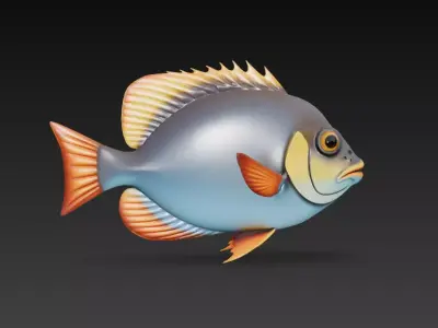 Fish Realistic 3D Model - Low Poly Realistic Game Ready Low-poly 3D model