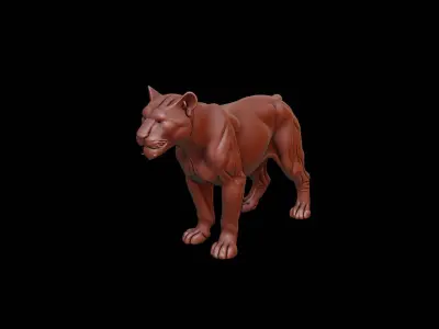 Panther Animal Sculpture 3D print model purchase