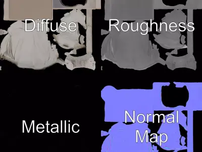 Marble Buddha Sculpture model pack Low-poly 3D model