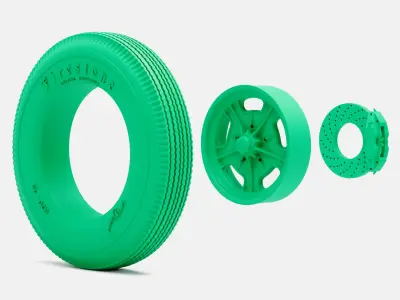 15x4 American Rebel Starburst Wheel Firestone 670 15 Tire 3D print model