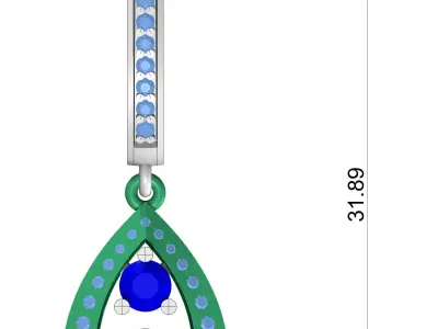 Fashion Chaumet earring with pearls  3D print model