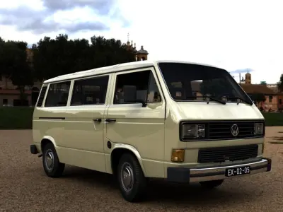 VOLKSWAGEN TRANSPORTER T25 CARAVELLE BUS 1987 3D model