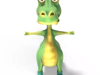 crocodile toon Low-poly 3D model