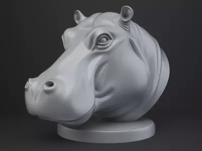 Hippopotamus Bust - Animal Figurine 3D print model