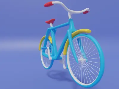 Cartoon Cute Bicycle 3D model