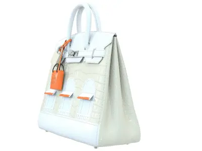 Hermes Birkin Faubourg Bag Cream Low-poly 3D model