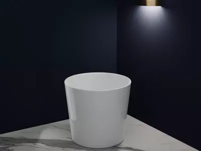 Ceramic White Pot 1 Free 3D model