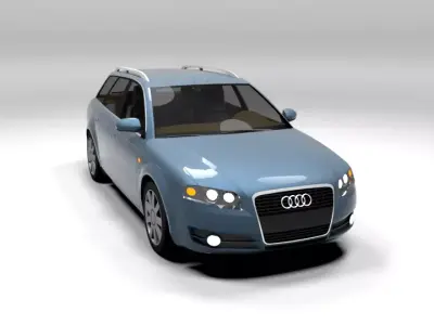 AUDI A4 2005 AVANT LOWPOLY Low-poly 3D model