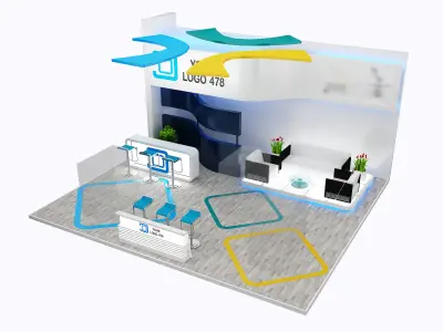  Booth Exhibition Stand a424 3D model