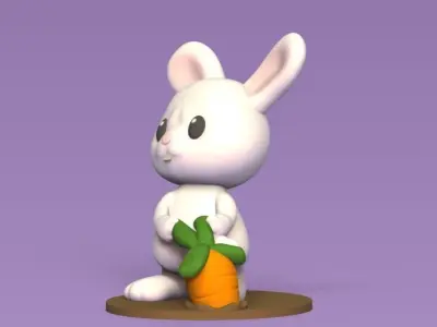 Bunny pulling a carrot 3D print model