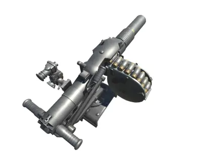 02-6G28-Balkan-gun model 3d game ready model Low-poly 3D model Low-poly 3D model