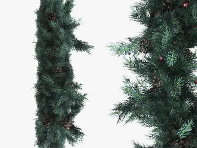Christmas wreath with decor 3D model