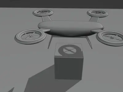 Smart drone worker Free low-poly 3D model