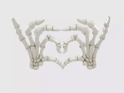 Skeleton Hands Heart Gothic Anatomy Bone Art 3D print model