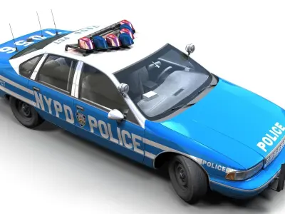 NYPD  police car Low-poly 3D model